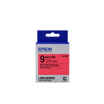 Epson LK-3RBP pasztel piros alapon fekete eredeti címkeszalag