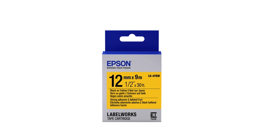 Epson LK-4YBW sárga alapon fekete eredeti címkeszalag