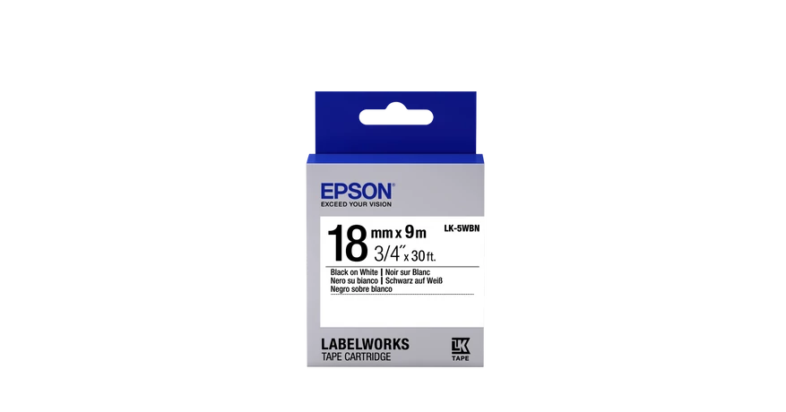 Epson LK-5WBN fehér alapon fekete eredeti címkeszalag