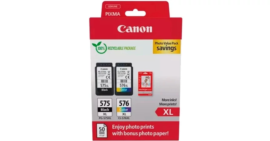 Canon PG-575XL/CL-576XL eredeti tintapatron multipack + fotópapír