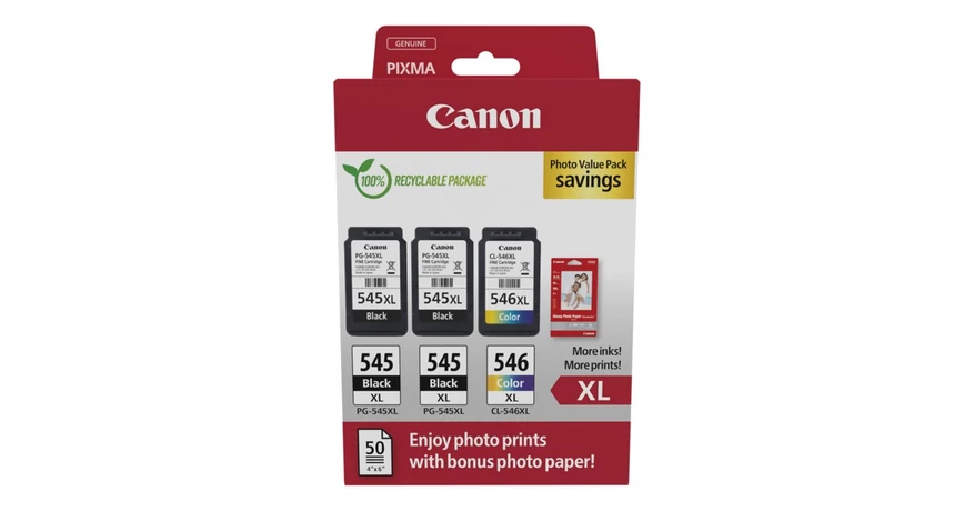 Canon PG-545XL X2 + CL-546XL eredeti tintapatron multipack + fotópapír