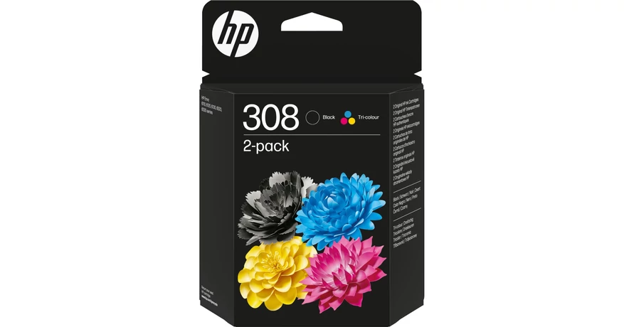 HP 6L6S6UE No.308 fekete + színes eredeti tintapatron multipack